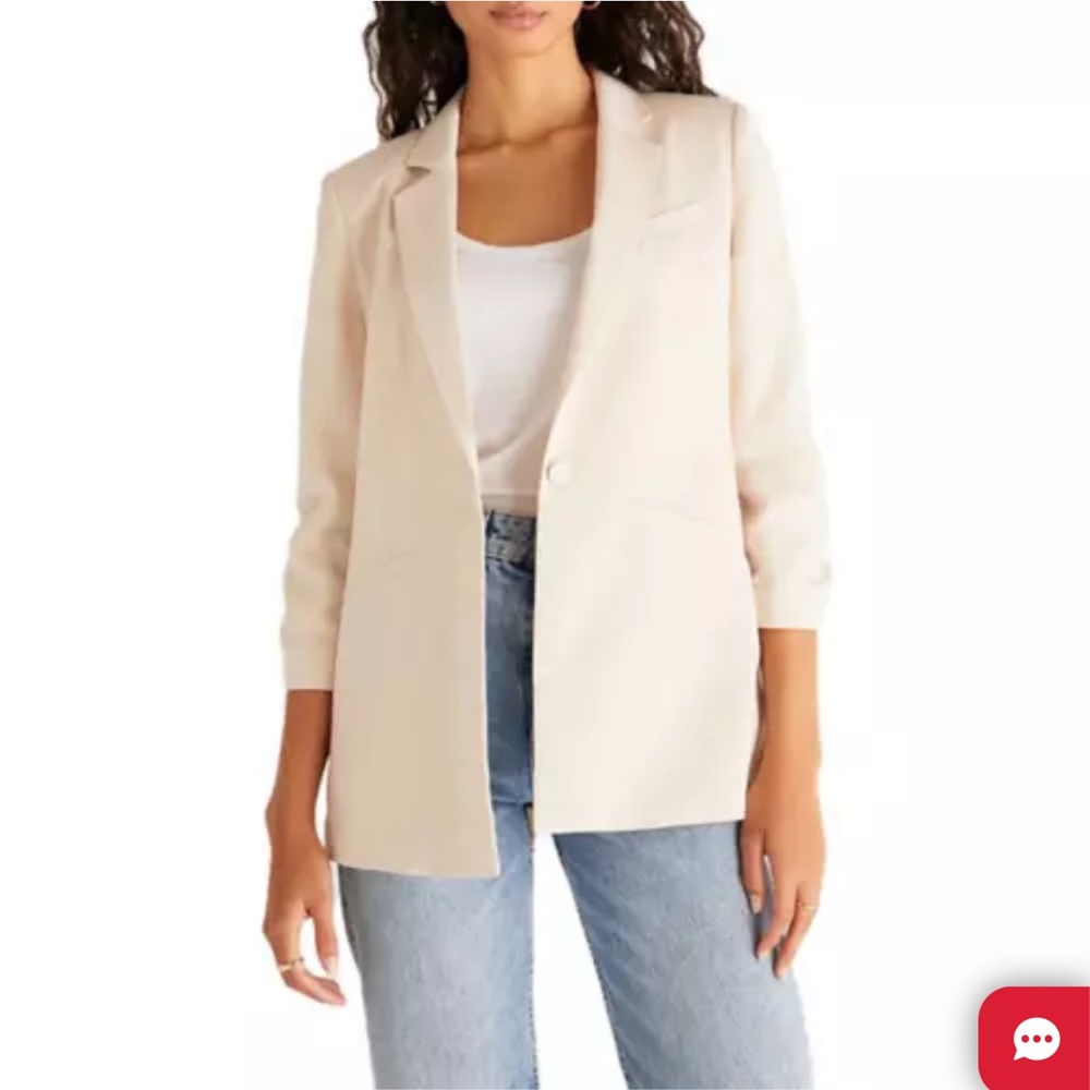 Z Supply Cinema Blazer Size XL Beige/Cream